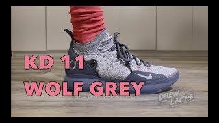 Nike Zoom KD 11 Wolf Grey on Feet