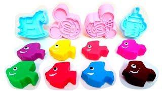 Little fish Fun Play Doh Molds Learn Colors with Minnie  and Mickey Mouse Play Dough