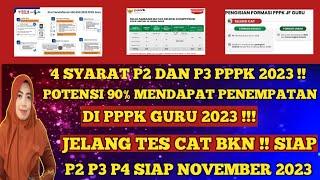 4 SYARAT P2 & P3 PPPK GURU 2023 ! POTENSI 90% MENDAPAT PENEMPATAN DI PPPK GURU 2023 JELANG TES CAT