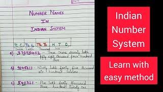 Indian Number System | Indian Number Names | CBSE | NCERT