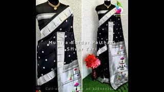 muniya paithani sarees  |  Muniya Border Silver Zari Piathani  |  Rs. 1725 Only