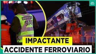 Convoy de pasajeros quedó sobre tren de carga: Impactante accidente ferroviario deja 2 fallecidos