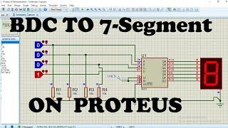 8.SIMULATION OF BCD TO 7-SEGMENT DISPLAY DECODER | ON PROTEUS.