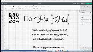 Fonts with Glypgs and Swashes in Cricut Design Space