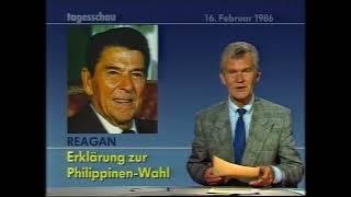 ARD - Tagesschau, Nachtgedanken, Sendeschluss - vom 16.02.1986