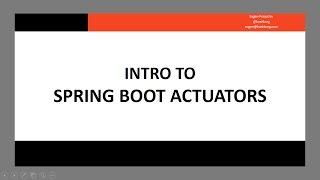 Intro to Spring Boot Actuators