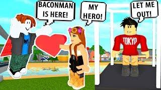 ROBLOX BACON SAVES GIRL FROM BULLIES! BACONMAN!  Roblox Admin Commands | Roblox Funny Moments!