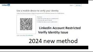 How to UnBlock Restricted Linkedin Account  Linkedin Account Restricted Verify Identity Issue 2024
