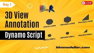 Dynamo Script : 3D annotation in 3D view #revit