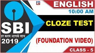 Cloze Test | SBI Class 2019 | English | 10:00 AM