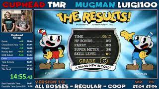 [World Record] Cuphead - All Bosses Co-op Regular in 24:46 (Legacy)