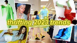 thrifting 2023 fashion trends  first thrift with me of the new year! ️ winter thrift haul