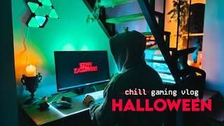 halloween gaming vlog  | chill but scary halloween night