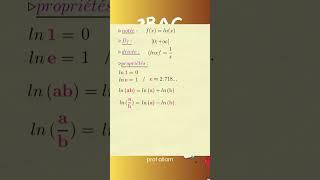 2bac math fonction logarithme népérien national  #maths #2bac #bac #mathematics