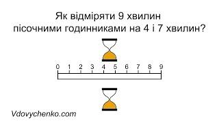 Як відміряти 9 хвилин пісочними годинниками на 4 і 7 хвилин