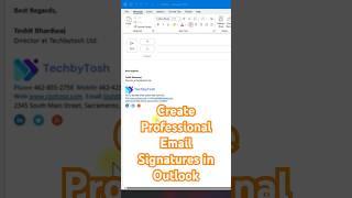 Create Professional Email Signatures in Outlook #outlook #emailsignatures #shorts #techbytosh