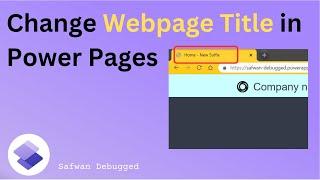 Change Title your Webpage | Power Pages (Portals)