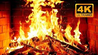  Cozy Fireplace 4K (12 HOURS). Fireplace with Crackling Fire Sounds. Fireplace Ambience