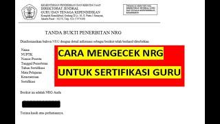 Cara Mengecek NRG untuk Sertifikasi Guru