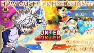 HOW MUCH /DIAMONDS FOR ALL HUNTER X HUNTER SKINS IN MLBB HUNTER X HUNTER EVENT | MLBB