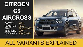 Citroen C3 Aircross Variants Explained