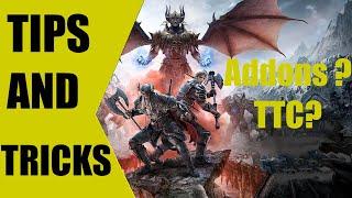 eso tips and tricks for beginners ie TTC ADDOns and simple tips like guild traders