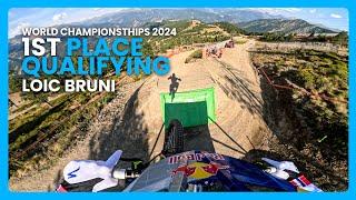 GoPro: Loic Bruni takes 1ST PLACE in QUALIFYING - 2024 Downhill MTB World Championships in Andorra