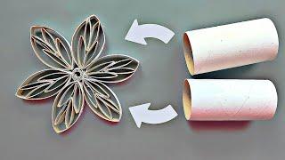 Easy Craft Idea with Toilet Paper Roll Tubes / DIY Quilling Tutorial / How to Make Cute Paper Flower