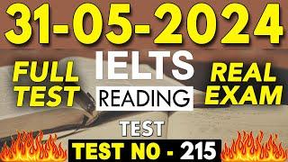 IELTS Reading Test 2024 with Answers | 30.05.2024 | Test No - 215