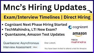 Quantazone Assessment | Amazon Test Mail | Cognizant Hiring | TechM, L&T Exam | Hiring Updates