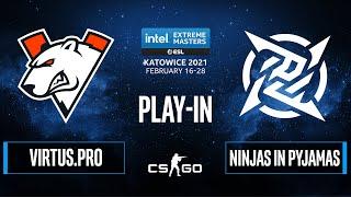 CS:GO - Virtus.pro vs. Ninjas in Pyjamas [Overpass] Map 1 - IEM Katowice 2021 - Play-In