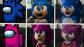 Sonic The Hedgehog Movie 3 Among Us Uh Meow All Designs Compilation (Sonic & Amy ) 3
