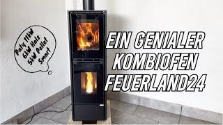 Warum kann nicht jeder Pelletofen so genial sein? KOMBIOFEN 11kW Pellet Holz Luftgeführt feuerland24