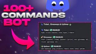 100+ Commands Discord Bot Without Coding | Advanced Discord Bot Like MEE6,Dyno,Carl,And more#replit