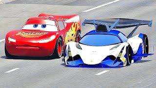 Devel Sixteen GTR vs Lightning McQueen - Drag Race 20 KM