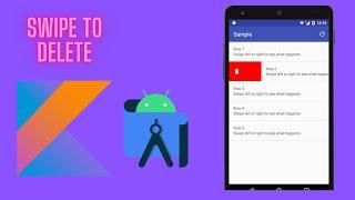 How to implement swipe to delete in Recycler View in Android Studio | Kotlin | Android