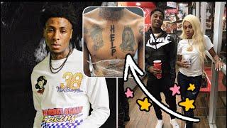 NBA YoungBoy Tattoos Over Jania Face Tat On His Chest