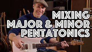 Mixing Major & Minor Pentatonics In Blues - How, Why and What To Practice! Guitar Lesson Tutorial