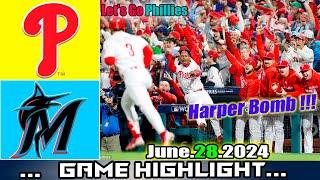 Philadelphia Phillies vs. Miami Marlins (06/28/24) FULL GAME Highlights | MLB Season 2024