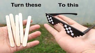 How to make THUG  LIFE Sunglasses from popsicle sticks