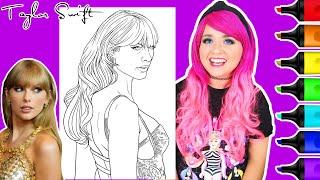 Coloring Taylor Swift Green Dress Realistic Singer & Celebrity Coloring Page | Ohuhu Art Markers