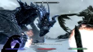 Skyrim: Alduin and Paarthurnax at the throat of the world