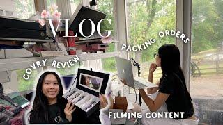 exploring dc, covry glasses unboxing, merit shade slick tinted lip oil, packing orders, filming reel