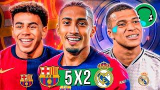  5x2 - BARCELONA HUMILHA O REAL MADRID com show de RAPHINHA E YAMAL | Paródia Fui Mlk