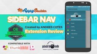 AppyBuilder Extension Review: Sidebar Navigation by Andres Cotes