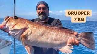 #SLOW JİGGİNG TEKNİĞİ İLE KANDIRMIŞ OLDUĞUMUZ GÜZEL BİR KUM GRİDASI ( LAGOS ) 7 KG