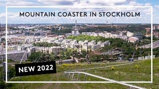 Amazing view from new mountain coaster in Stockholm. Opens summer 2022. Construction update.
