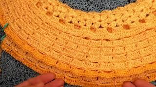 КРУГЛАЯ цветочная КОКЕТКА , вязание крючком , crochet for women( В №  №385)
