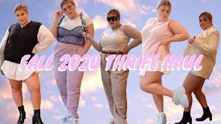 THRIFTING FALL 2020 TRENDS MID-SIZE THRIFT HAUL | Hannah Tyson