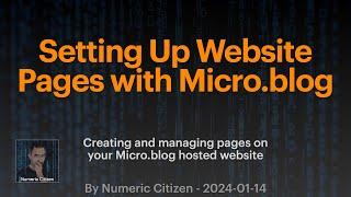 Setting Up Website Pages and Redirects on Micro.blog